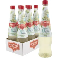 Mautner Markhof Sirup Holunderblüte 0 % Zucker – 6 x 700 ml – zuckerfreier Holunder-Sirup für Getränke & Cocktails
