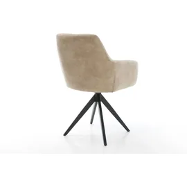 DeLife Polsterstuhl Pejo-Flex Mikrofaser Beige Schwarz