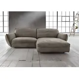 BeType Ecksofa "Be Type Be Chilled, Mega Sofa, Bezug: hochwertiges Anilinleder, L-Form", grau (steel), B:280cm H:85cm T:180cm, AnilinLEDER Pallino gewachst (echtes Rindsleder) Das von südamerikanischen Rindern stammende Anilinleder wird in Fässern gefärbt.