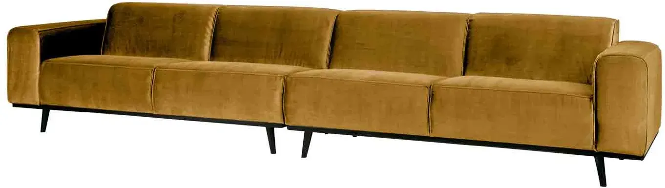 Sofa Statement Samt, modern und großzügig, honiggelb, extra breit für 5–6 Personen