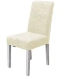 Elastische Stuhlhussen für Esszimmerstühle, dehnbar, glänzender Samt, Spandex, verstellbare Stuhlhussen für Party, Bankett, Hotel (beige)