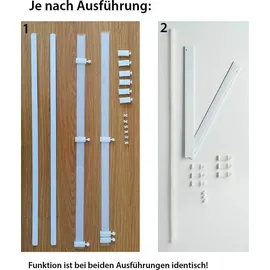 Gardinenbox 1er Set Schiebegardine Flächenvorhang Mikrofaser Vorhang Gardine Raumteiler HxB 245x60 cm Weiß Matt Paneelwagen Beschwerungsstange, 85600N