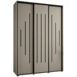 möbel kryspol Schwebetürenschrank Dakota 180 x 235,2 x 60 cm Schwarz