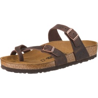 Birkenstock Unisex Mayari Greased Leather Zehentrenner, Braun (Marron Habana Marron Habana), 36 EU - 36 EU