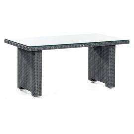SonnenPartner Residence Dining-Tisch 140x65 Kunststoffgeflecht graphit-schwarz