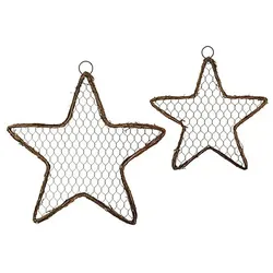 Reben-Sterne mit Drahtgeflecht, 29 cm und 39 cm