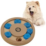 Relaxdays Intelligenzspielzeug für Hunde, Leckerli verstecken, interaktives Hundespielzeug Intelligenz, MDF, natur/blau, 1 Stück