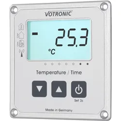 VOTRONIC LCD-Thermometer / Uhr S mit Extern-Sensor