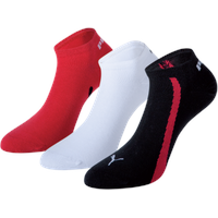 Puma Unisex Herren Damen Sneaker Socken LIFESTYLE 3er Pack Schwarz/Rot