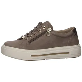 CAPRICE Damen Sneaker flach aus Leder mit Reißverschluss, Braun (Mud Comb), 38,5