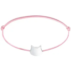 Elli Kinder Kids Katze Rosa Nylon Niedlich 925 Silber 14 Damen 