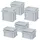 BRB-Lagertechnik Set 6 Euroboxen mit Deckel 300 x 200 x 150 mm / 300 x 200 x 220 mm 6-tlg. grau