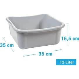 Centi Waschschüssel 12L, 3 Stück, grau – Spülschüssel vielseitig nutzbar - Grau