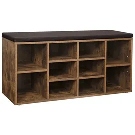 VASAGLE Schuhbank 104 x 30 x 48 cm Sitzbank / braun
