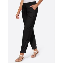 Schlupfhose CLASSIC BASICS, Damen, Gr. 22, Kurzgrößen, schwarz, 100% Viskose, unifarben, lang, Hosen