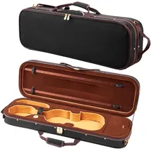 Vevor 4/4 Violinenkoffer in voller Größe, eingebautes Hygrometer, Geigenkoffer, Reisetragetasche, mit Weichfutter, Schultergurten, kratzfest, professionelle längliche Form, für Violine, schwarz