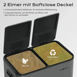 MAXCRAFT Mülleimer 60 l Anthrazit