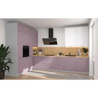 Feldmann-Wohnen L-Form, Violett, Metall, L-Form, 347x243x202 cm, Küchen, Küchenzeilen & Küchenblöcke, Küchenzeilen ohne Geräte