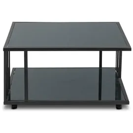 M2 Kollektion Couchtisch Paris 2 Schwarz Glas 75 x 41 x 75 cm