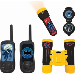 Lexibook Batman Abenteuerset mit 2 Walkie Talkies bis zu 120m Reichweite, Fernglas, Taschenlampe, Kompass, Walkie-Talkie