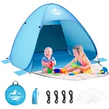 Strandmuschel, Pop Up Strandmuschel für 2-3 Personen Tragbares Automatische Strandzelt UV50+ Schutz, Tragbar Extra Light Strandzelt für Familien Strand Camping Garten Grill Wanderzelt