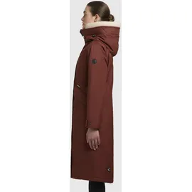 khujo Damen Wintermantel warmer Parka mit weichem Teddyfleece an der Kapuze Taillenzugband und magnetischer Abdeckleiste Agneta-YM Coconut Brown Gr. M - M