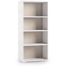 Dmora Bücherregal Weiß Eiche Holzwerkstoff, 30x130x60 cm, Wohnzimmer, -