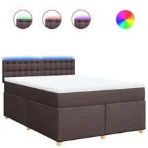 vidaXL Boxspringbett 140 x 200 cm Dunkelbraun