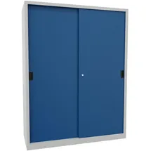 Pavoy Schiebetürenschrank Stahl H1950xB1500xT600mm grau/blau 8 Fachböden