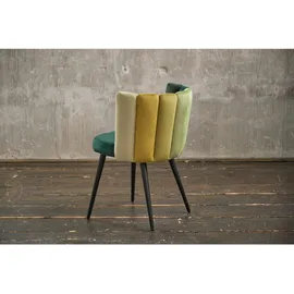 KAWOLA Stuhl JADA Esszimmerstuhl Velvet grün Fuß schwarz