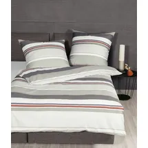 JANINE J.D. Mako-Satin Gestreift Mehrfarbig 200 x 200 cm + 2 x 80 x 80 cm