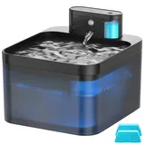 Katzenbrunnen Kabellos, 2.2L Trinkbrunnen für Katze, Katzentrinkbrunnen mit Bewegungsmelder, Automatischer Katzenbrunnen für Haustiere, Super Leiser Pumpe und Aktivkohlefilter, 2 Filter