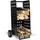 IDMarket Kaminholzständer Stahl 40 x 40 x 100,5 cm Schwarz