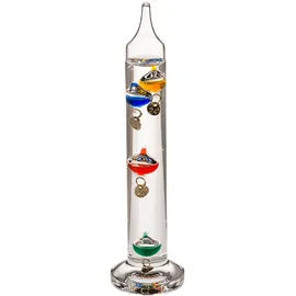 Out of the Blue Galileo Glas-Thermometer 18cm - Dekoratives Standthermometer für Temperaturanzeige - Hochwertiges Design aus Glas & Metall