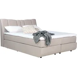 Boxbett INOSIGN "Hailey", silber, B:167cm L:222cm, Komplettbetten, Boxspringbett, neues Kopfteil- aufwendig gepolstert