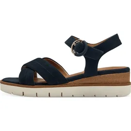 TAMARIS Damen Plateau Sandalen Leder Sommer; NAVY/blau; 37 EU