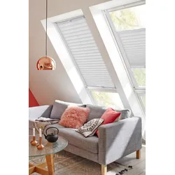 Dachfensterplissee SUNLINES "Classic Style Crepe", weiß (weiß, weiß), B:78cm H:100cm, Obermaterial: 100% Polyester, Plissees, mit Führungsschienen