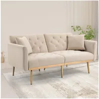 MODFU Sofa Akzentsofa, Loveseat-Sofa mit Metallfüßen Schlafsofa, 65.35*30.71*30.31zoll beige