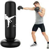 Bocguy Boxsack Stehend, Aufblasbarer Boxsack Kinder Standboxsäcke 160cm Sandsäcke Punching Bag für Üben Boxen Karate Taekwondo Druckentlastung und Heimtraining für Kinder Erwachsene Jugendliche