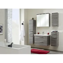 Saphir Hängeschrank SAPHIR "Quickset 916 Wand-Badschrank 30 cm breit mit 1 Tür, 2 Einlegeböden", grau (sangallo grau quer), B:30cm H:70cm T:20cm, Holzwerkstoff, Schränke, Hängeschrank, Badezimmer-Hängeschrank Sangallo Grau quer Nachbildung
