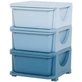 Homcom Aufbewahrungsboxen, Blau Kunststoff, 37x56.5x37 cm Babymöbel, Kinderkommoden
