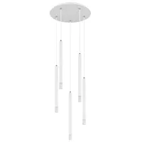 GLOBO Hängelampe Esstischleuchte Pendellampe 5 flammig Wohnzimmerlampe weiß H