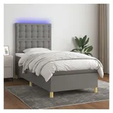 vidaXL Boxspringbett 100 x 200 cm Dunkelgrau