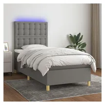 vidaXL Boxspringbett 100 x 200 cm Dunkelgrau