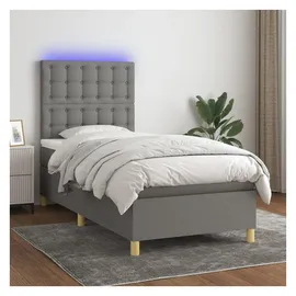 vidaXL Boxspringbett 100 x 200 cm Dunkelgrau