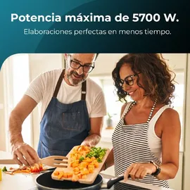 Cecotec Glaskeramik-Kochfeld 3 Zonen Bolero Squad V 3001 Max. Leistung 5700W mit 9 Leistungsstufen, Touch Control, Programmierbar, Topferkennung, Durchmesser 16-20-30 cm