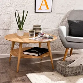 M2 Kollektion Couchtisch 247222 Stella Massivholz Wildeiche 80 x 45 cm