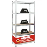 PROREGAL Kellerregal Gorilla | HxBxT 180x90x40cm | Fachlast 175kg | Verzinkt | Garagenregal Schwerlastregal Werkstattregal Lagerregal Steckregal