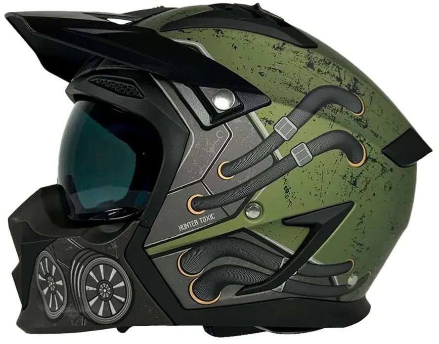 Axxis Hunter Sv Toxic Klapphelm - Matt Green - XS