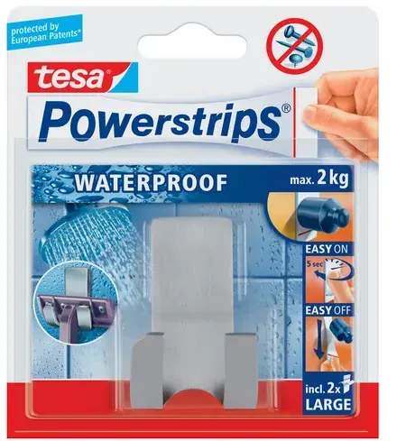 tesa Powerstrips® Waterproof Rasiererhalter Zoom Metall